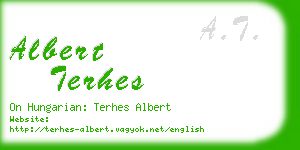 albert terhes business card